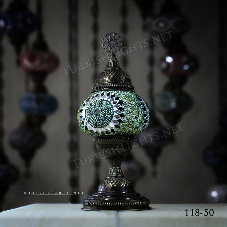 TURKISH MOSAIC TABLE LAMP,  MEDIUM GLOBE Product ID: 118 - TurkishLights.NET