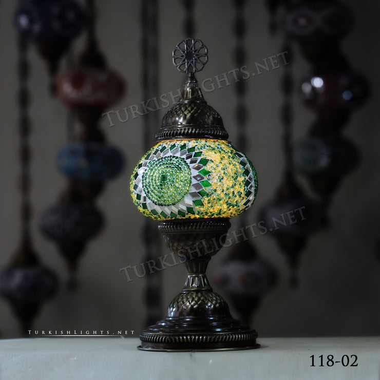 TURKISH MOSAIC TABLE LAMP,  MEDIUM GLOBE Product ID: 118 - TurkishLights.NET