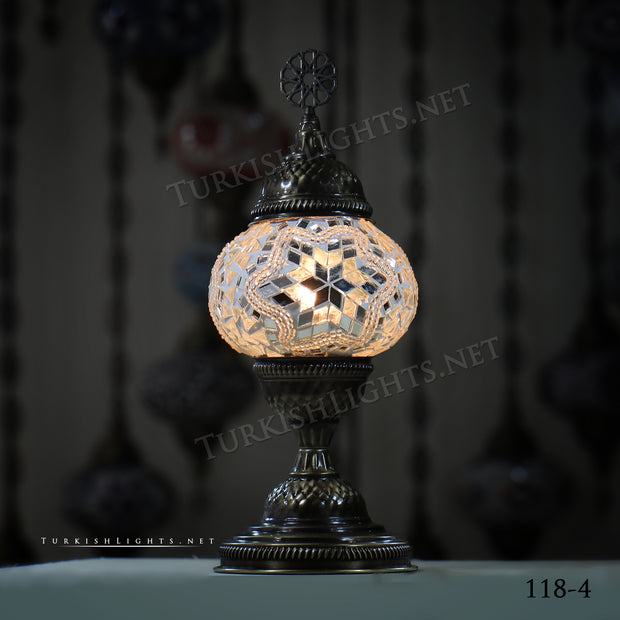 TURKISH MOSAIC TABLE LAMP,  MEDIUM GLOBE Product ID: 118 - TurkishLights.NET