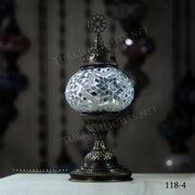 TURKISH MOSAIC TABLE LAMP,  MEDIUM GLOBE Product ID: 118 - TurkishLights.NET