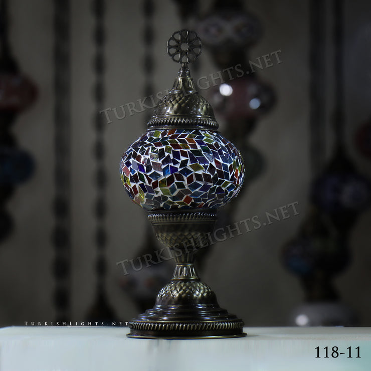 TURKISH MOSAIC TABLE LAMP,  MEDIUM GLOBE Product ID: 118 - TurkishLights.NET