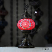 TURKISH MOSAIC TABLE LAMP,  MEDIUM GLOBE Product ID: 118 - TurkishLights.NET