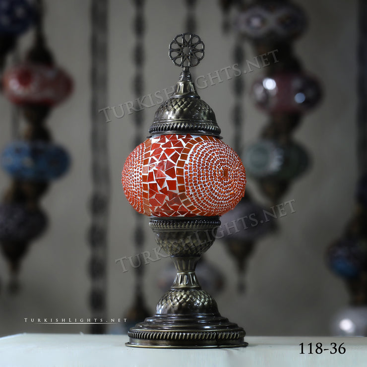 TURKISH MOSAIC TABLE LAMP,  MEDIUM GLOBE Product ID: 118 - TurkishLights.NET