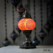 TURKISH MOSAIC TABLE LAMP,  MEDIUM GLOBE Product ID: 118 - TurkishLights.NET