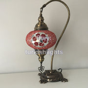 SWAN NECK MOSAIC TABLE LAMP, LARGE GLOBE - TurkishLights.NET