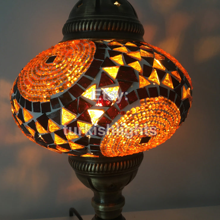 MOSAIC TABLE LAMP - LARGE GLOBE - TurkishLights.NET