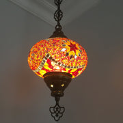 Turkish Handmade Mosaic  Hanging Lamp - Large Globe - TurkishLights.NET