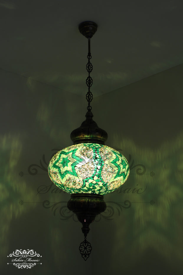 Turkish Handmade Mosaic  Hanging Lamp - NO6 GLOBE - TurkishLights.NET