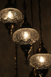 5 BALL CRACKED OTTOAMAN CHANDELIER - TurkishLights.NET