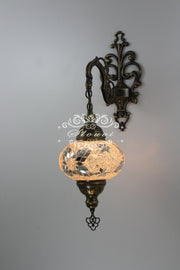 Turkish Mosaic  Wall Sconce, With Large Globe - TurkishLights.NET