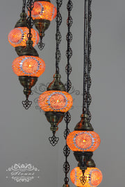 7 - BALL TURKISH MOSAIC CHANDELIER - TurkishLights.NET