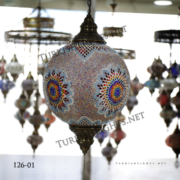 Hanging Lamp with 20" Globe - TurkishLights.NET