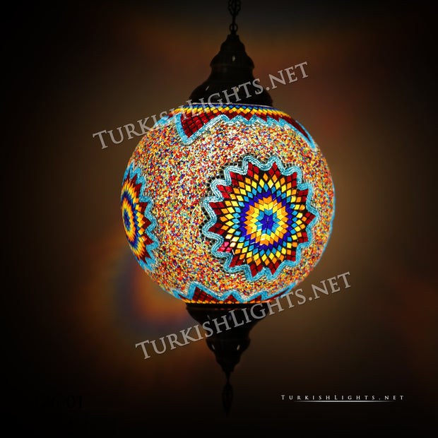 Hanging Lamp with 20" Globe - TurkishLights.NET