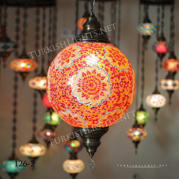 Hanging Lamps with 20" Globe - TurkishLights.NET