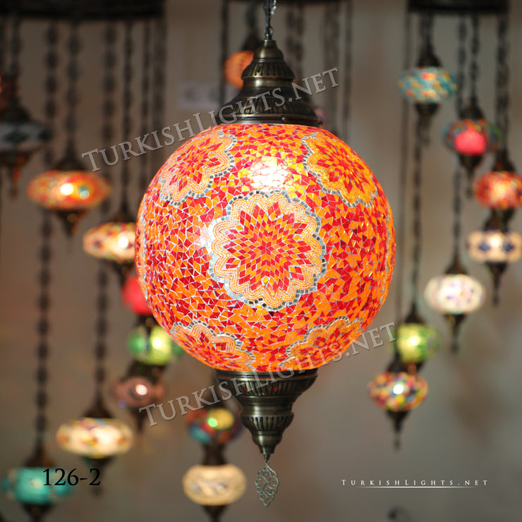 Hanging Lamps with 20" Globe - TurkishLights.NET