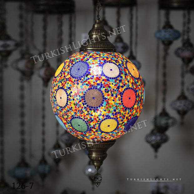 Hanging Lamps with 20" Globe - TurkishLights.NET