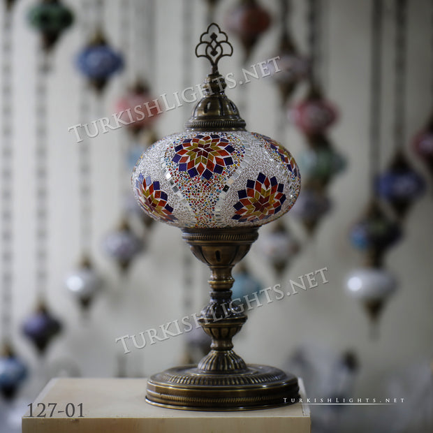 Turkish Mosaic Table Lamp, Extra Large Globe (NO5 GLOBE) ID:127 - TurkishLights.NET