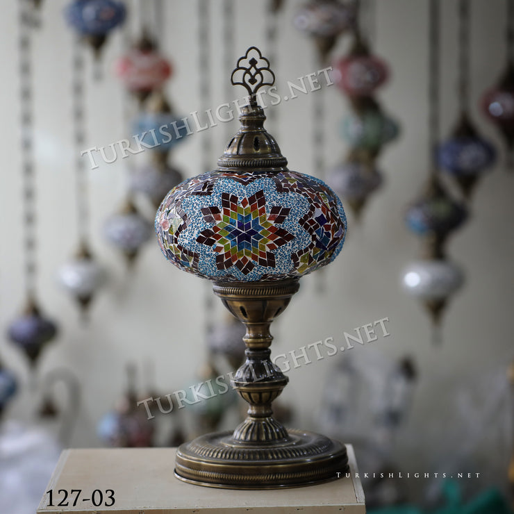 Turkish Mosaic Table Lamp, Extra Large Globe (NO5 GLOBE) ID:127 - TurkishLights.NET