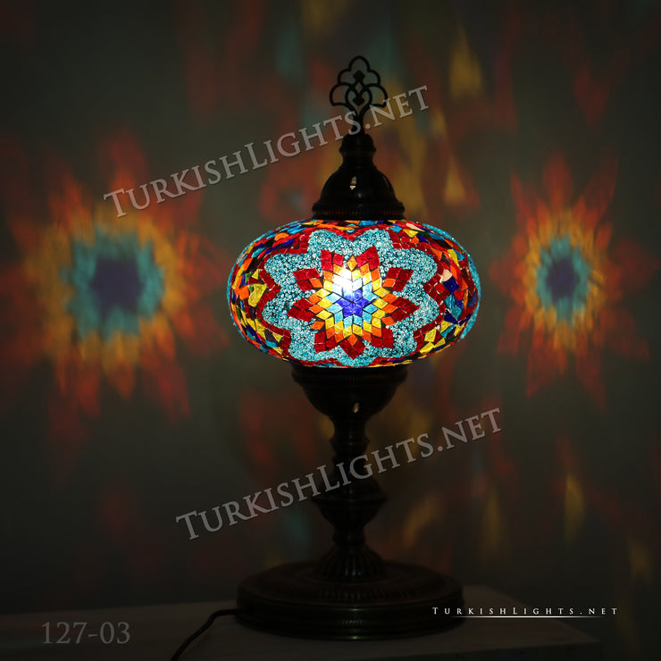 Turkish Mosaic Table Lamp, Extra Large Globe (NO5 GLOBE) ID:127 - TurkishLights.NET