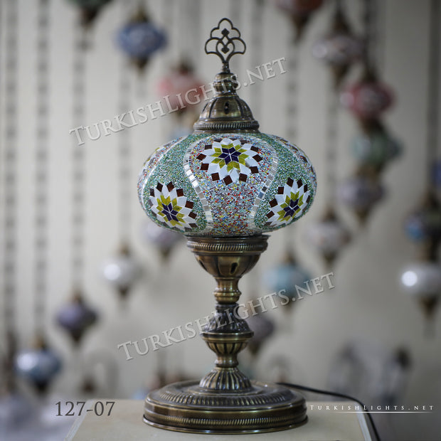 Turkish Mosaic Table Lamp, Extra Large Globe (NO5 GLOBE) ID:127 - TurkishLights.NET