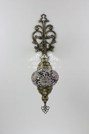 Turkish Mosaic  Wall Sconce, With Medium Globe - TurkishLights.NET