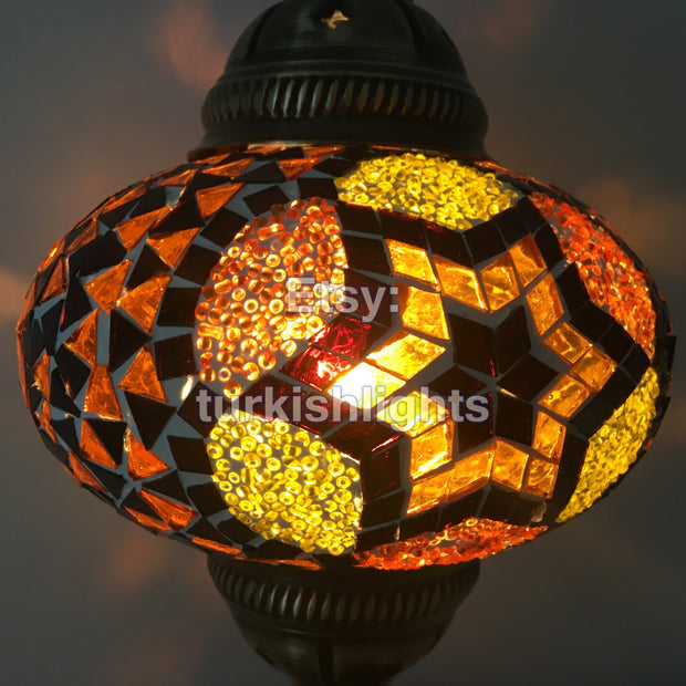 MOSAIC TABLE LAMP - LARGE GLOBE - TurkishLights.NET