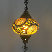 Turkish Handmade Mosaic  Hanging Lamp - Large Globe - TurkishLights.NET