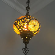 Turkish Handmade Mosaic  Hanging Lamp - Large Globe - TurkishLights.NET