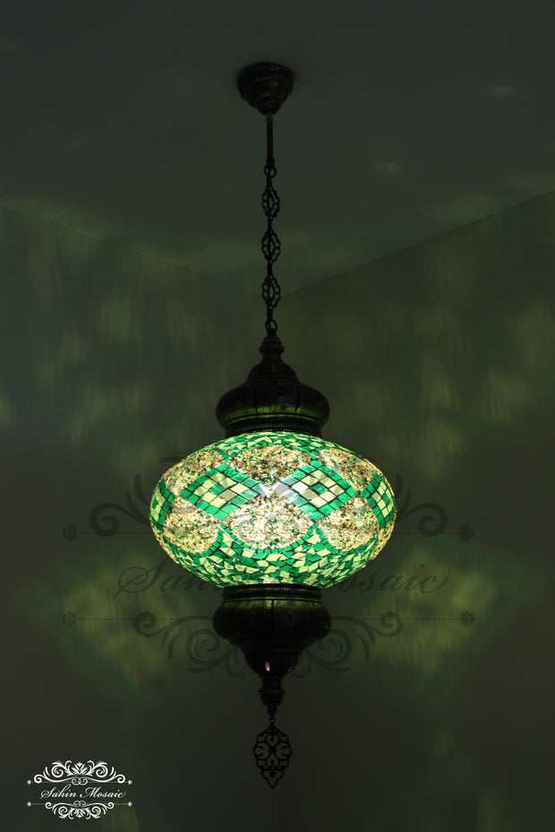 Turkish Handmade Mosaic  Hanging Lamp - NO6 GLOBE - TurkishLights.NET