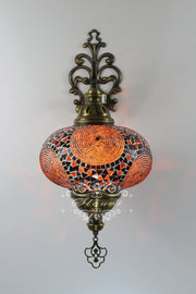 Turkish Mosaic Wall Sconce, With Extra Large Globes - TurkishLights.NET