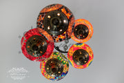 5 BALL TURKISH MOSAIC CHANDELIER WITH MEDIUM GLOBES - TurkishLights.NET