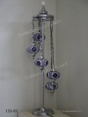 FLOOR LAMP WITH  5 LARGE GLOBES and CHROME FINISH ,ID:132 - TurkishLights.NET