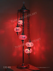 FLOOR LAMP WITH  5 LARGE GLOBES and CHROME FINISH ,ID:132 - TurkishLights.NET