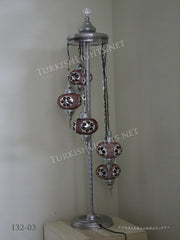 FLOOR LAMP WITH  5 LARGE GLOBES and CHROME FINISH ,ID:132 - TurkishLights.NET