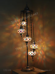 FLOOR LAMP WITH  5 LARGE GLOBES and CHROME FINISH ,ID:132 - TurkishLights.NET