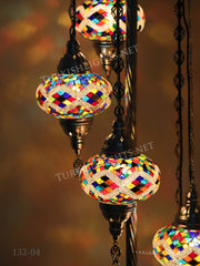 FLOOR LAMP WITH  5 LARGE GLOBES and CHROME FINISH ,ID:132 - TurkishLights.NET