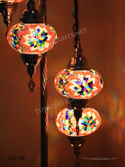 FLOOR LAMP WITH  5 LARGE GLOBES and CHROME FINISH ,ID:132 - TurkishLights.NET