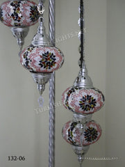 FLOOR LAMP WITH  5 LARGE GLOBES and CHROME FINISH ,ID:132 - TurkishLights.NET