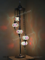 FLOOR LAMP WITH  5 LARGE GLOBES and CHROME FINISH ,ID:132 - TurkishLights.NET