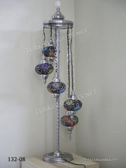 FLOOR LAMP WITH  5 LARGE GLOBES and CHROME FINISH ,ID:132 - TurkishLights.NET