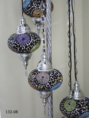 FLOOR LAMP WITH  5 LARGE GLOBES and CHROME FINISH ,ID:132 - TurkishLights.NET