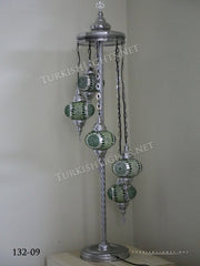 FLOOR LAMP WITH  5 LARGE GLOBES and CHROME FINISH ,ID:132 - TurkishLights.NET