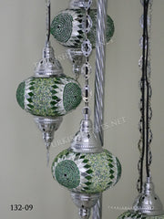 FLOOR LAMP WITH  5 LARGE GLOBES and CHROME FINISH ,ID:132 - TurkishLights.NET