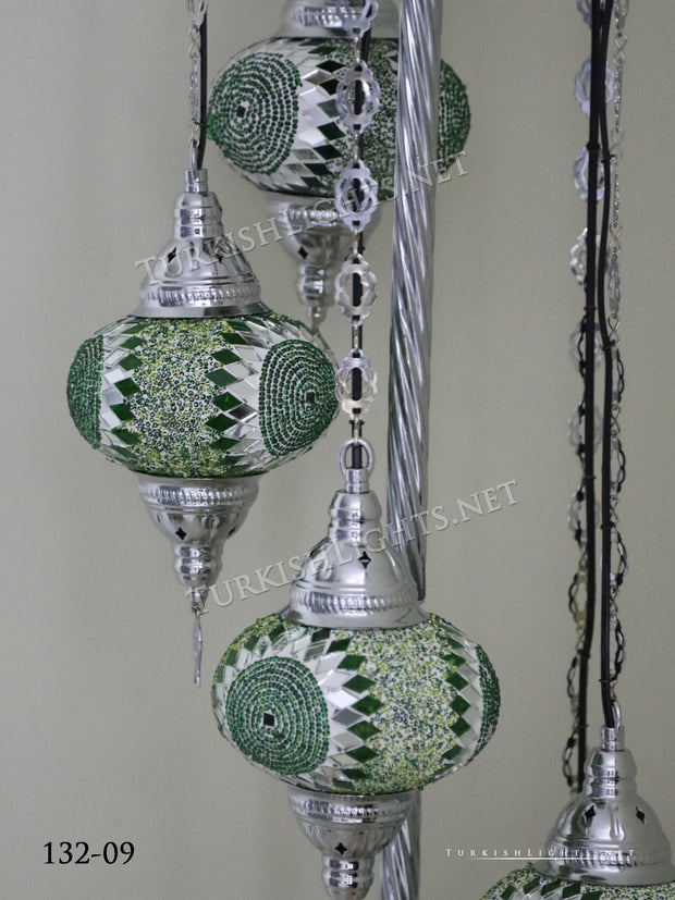 FLOOR LAMP WITH  5 LARGE GLOBES and CHROME FINISH ,ID:132 - TurkishLights.NET