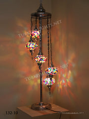 FLOOR LAMP WITH  5 LARGE GLOBES and CHROME FINISH ,ID:132 - TurkishLights.NET