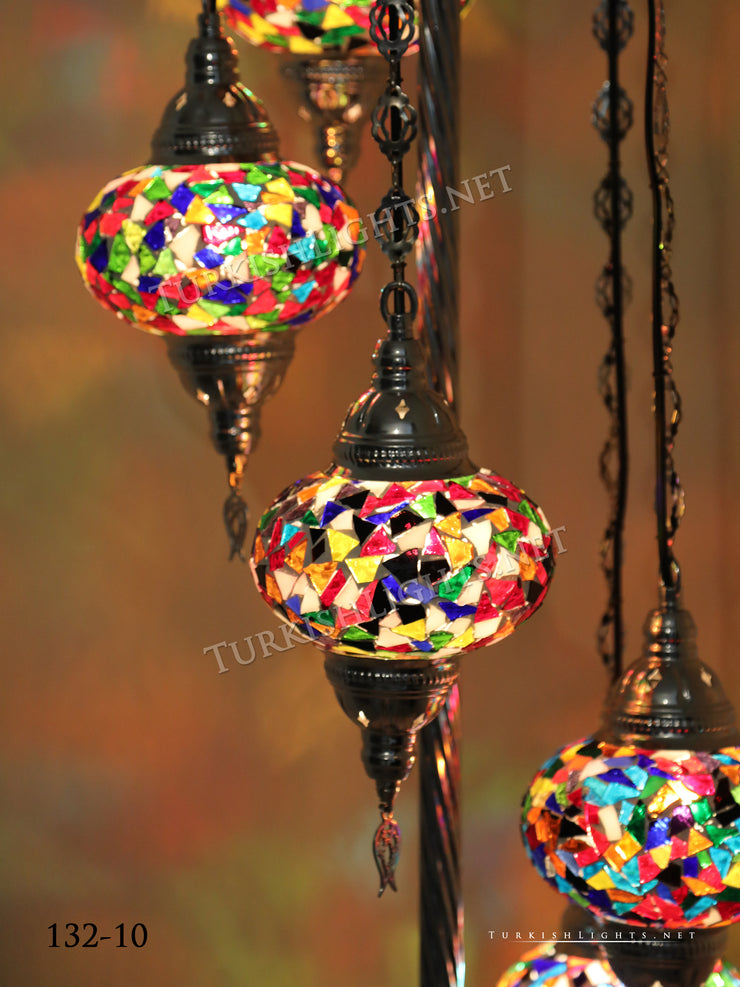 FLOOR LAMP WITH  5 LARGE GLOBES and CHROME FINISH ,ID:132 - TurkishLights.NET