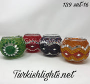 Set Of 4 Turkish Mosaic Candle Holders,ID: 139-16 - TurkishLights.NET