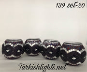 Set Of 4 Turkish Mosaic Candle Holders,ID: 139-20 - TurkishLights.NET