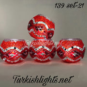 Set Of 4 Turkish Mosaic Candle Holders,ID: 139-21 - TurkishLights.NET