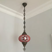 Turkish Handmade Mosaic  Hanging Lamp - Large Globe - TurkishLights.NET